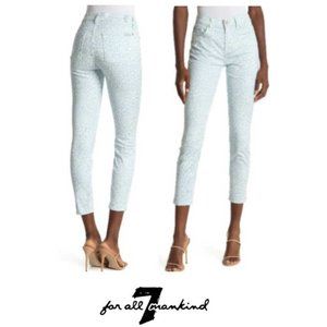 7 For All Mankind New Gwen High Waisted Leopard Print Ankle Skinny Jeans Size 32